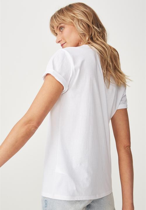 Cotton On - Tbar fox woman paris graphic tee - white