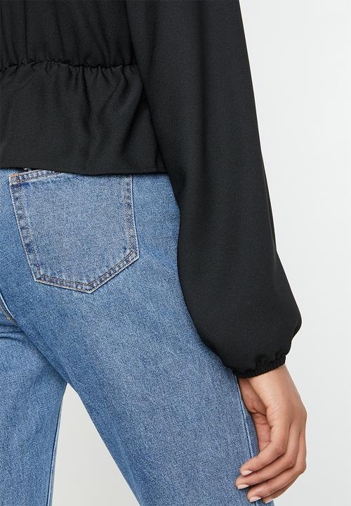 Superbalist - Feminine blouse with peplum - black