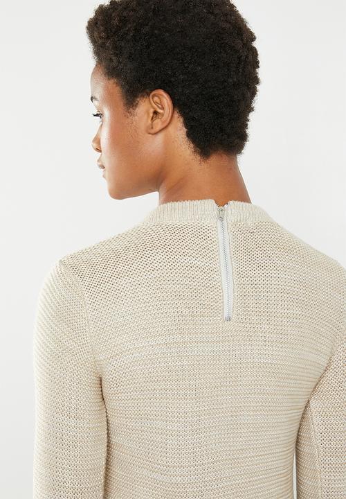 Superbalist - Zip back round neck - beige