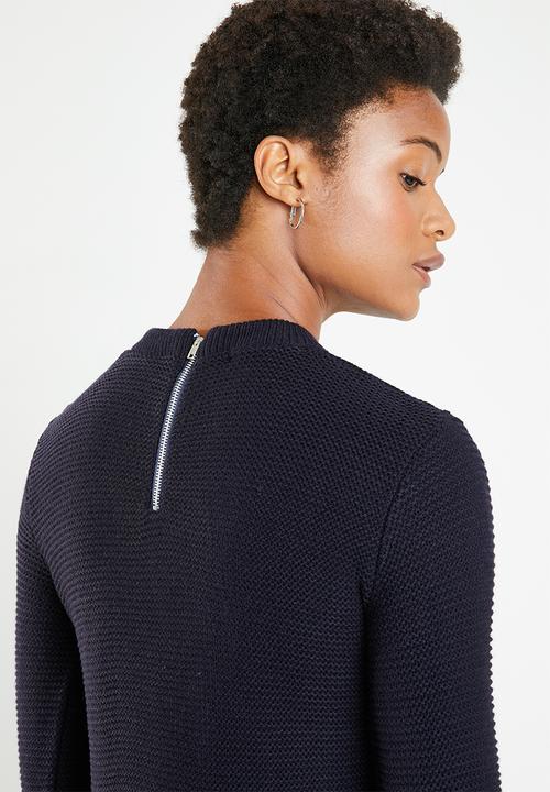 Superbalist - Zip back round neck - navy