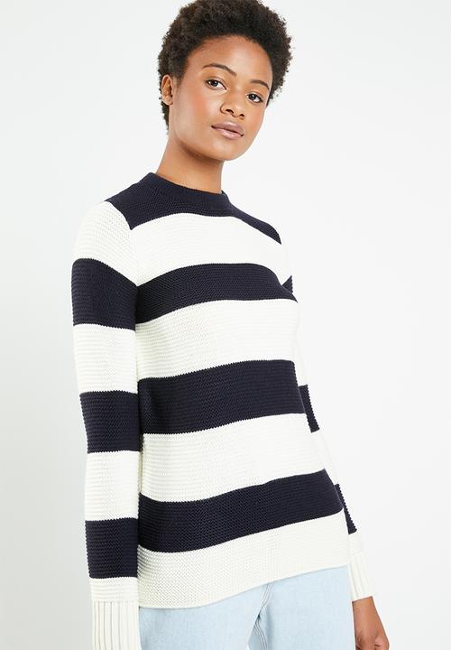 Superbalist - Zip back round neck - navy & cream