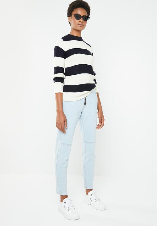 Superbalist - Zip back round neck - navy & cream