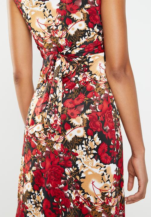 Revenge - Knot detail maxi dress - red