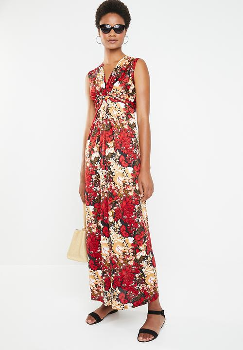 Revenge - Knot detail maxi dress - red