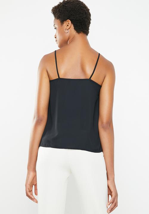 Superbalist - Cami with lace trim - black 