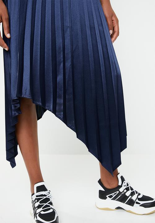 Superbalist - Hanky hem pleated skirt - navy