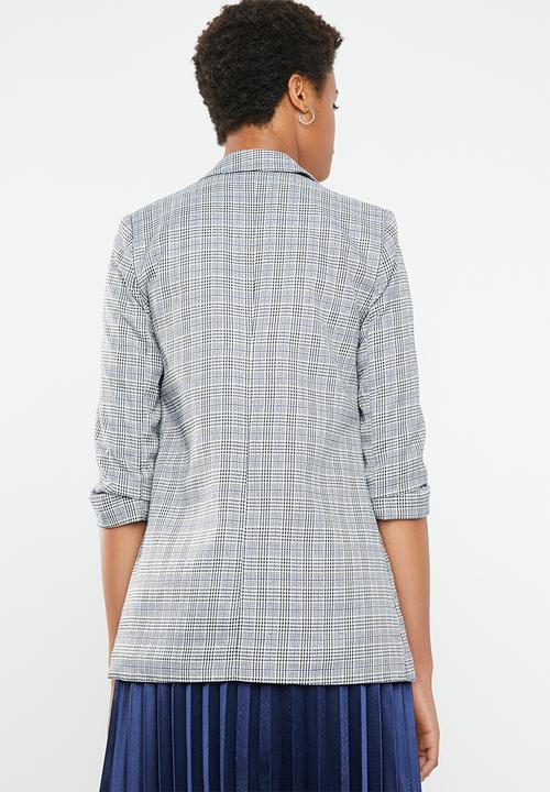 Superbalist - Check ruched sleeve jacket - multi