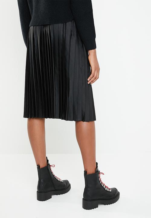 Superbalist - Wrap pleated midi skirt - black