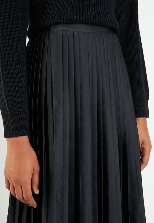 Superbalist - Wrap pleated midi skirt - black