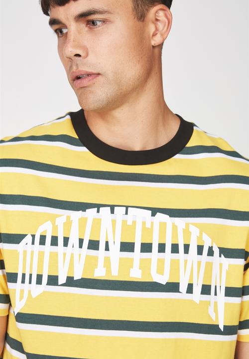 Cotton On - Downtown loose fit tee - yellow & green 