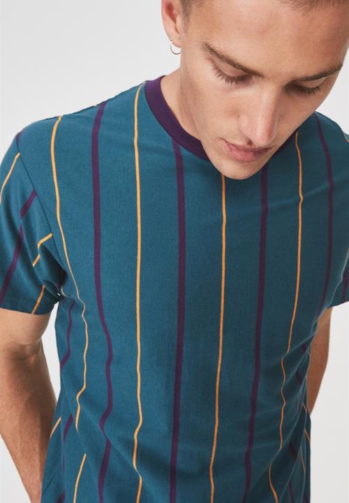 Cotton On - Downtown loose fit tee - blue & orange