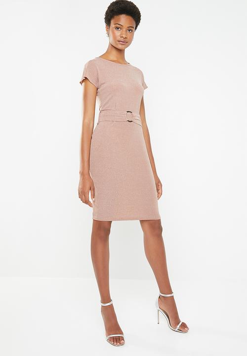 Superbalist - Split sleeve detail dress with belt - neutral