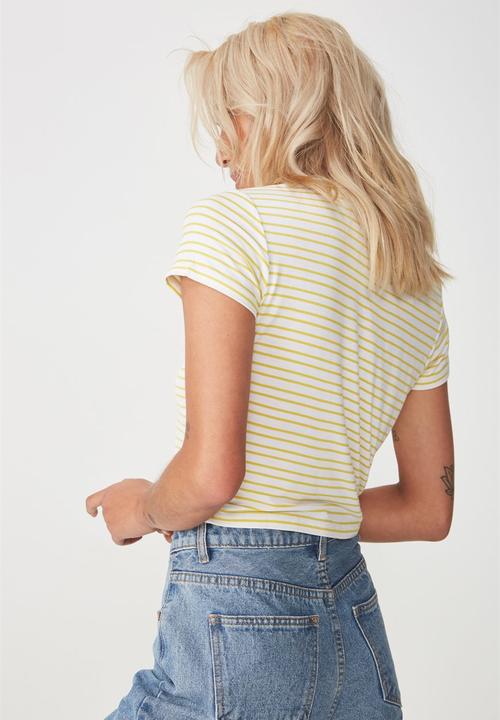 Cotton On - Baby tee - yellow & white 