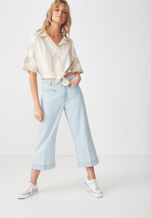 Cotton On - Cute resort shirt - beige & white 