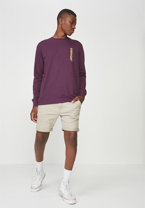 Cotton On - Everyday photo tbar long sleeve tee - purple