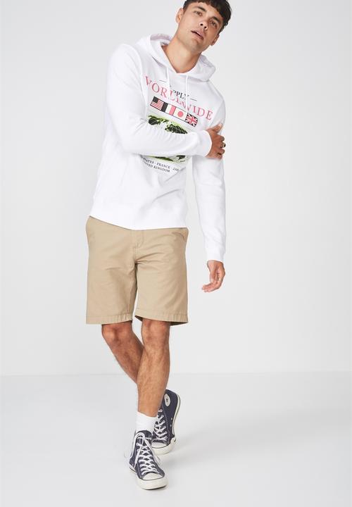 Cotton On - Worldwide supply fleece pullover - white