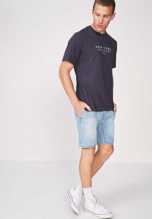 Cotton On - Ny State and mind Tbar tee - navy
