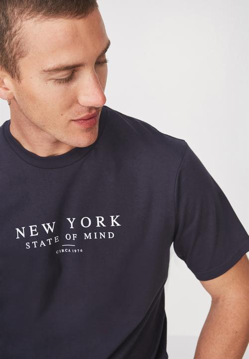 Cotton On - Ny State and mind Tbar tee - navy