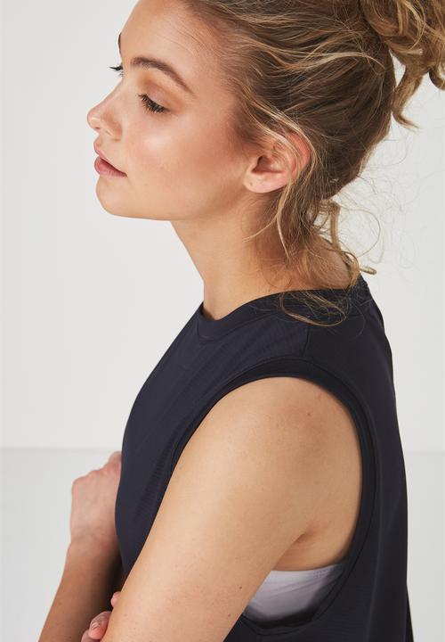Cotton On - Split back tank top - navy