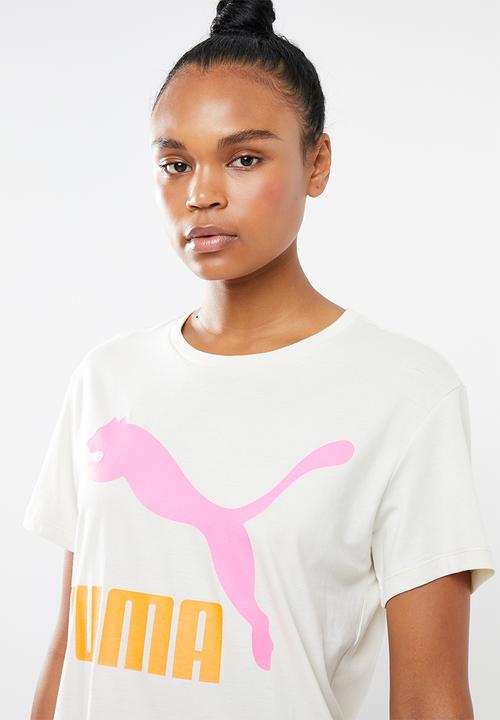 PUMA - Classics logo tee - beige