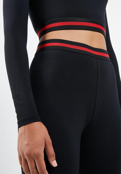 Missguided - Sports stripe lounge set - black