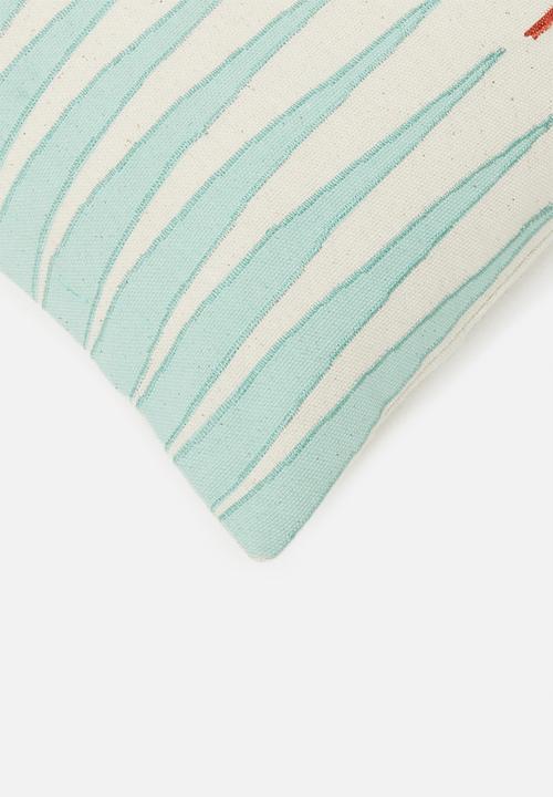 Sixth Floor - Bakari cushion cover - blue & rust