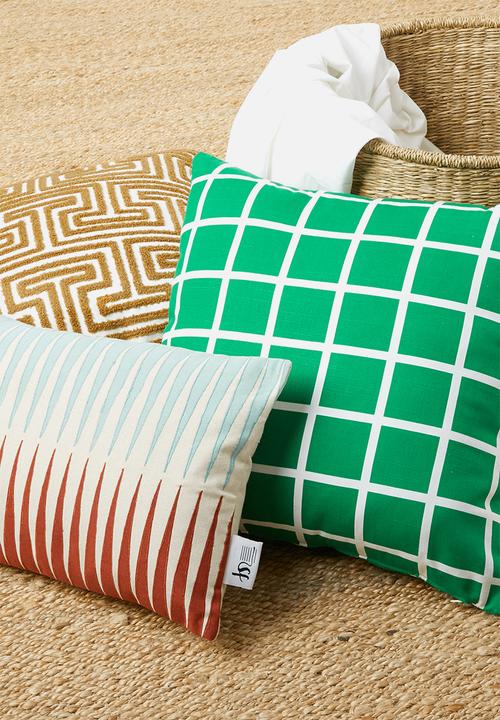 Sixth Floor - Bakari cushion cover - blue & rust