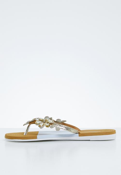 Miss Black - Folle sandal - gold & white