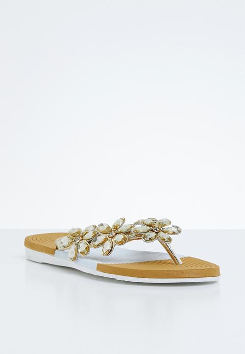 Miss Black - Folle sandal - gold & white