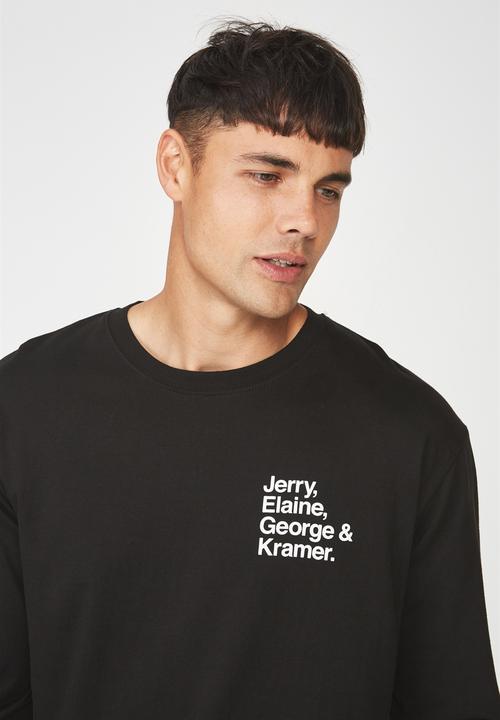 Cotton On - Seinfeld cast long sleeve tbar collaboration - black