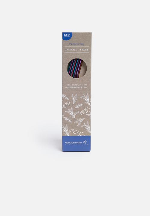 Nicolson Russell - Re-usable straw set of 4 - rainbow