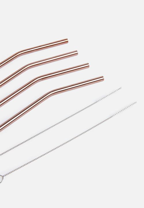 Nicolson Russell - Re-usable straw set of 4 - rose gold