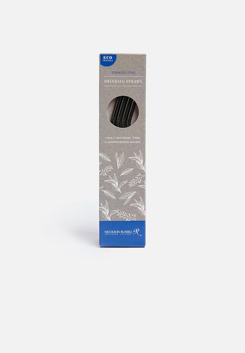 Nicolson Russell - Re-usable straw set of 4 - black