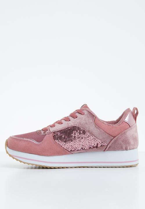 ONLY - Smilla elevated glitter sneaker - rose pink