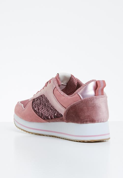 ONLY - Smilla elevated glitter sneaker - rose pink
