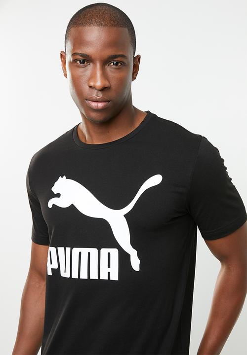 PUMA - Classics short sleeve logo cotton tee  - black