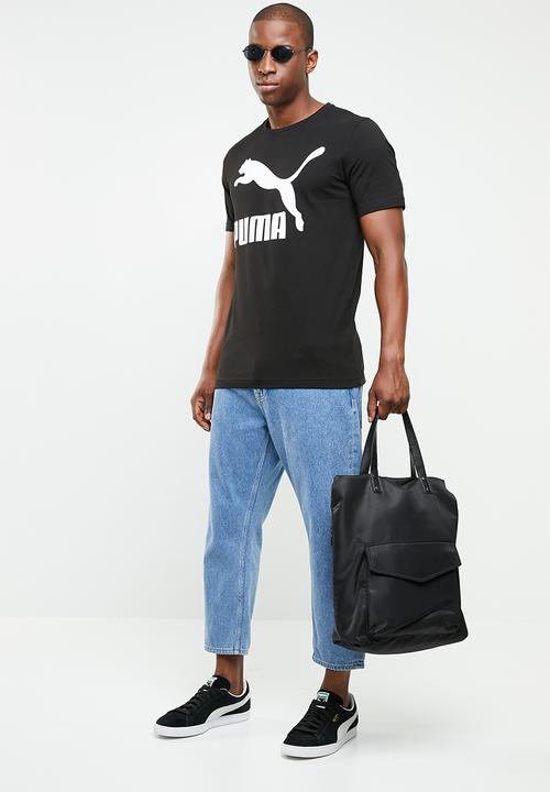 PUMA - Classics short sleeve logo cotton tee  - black