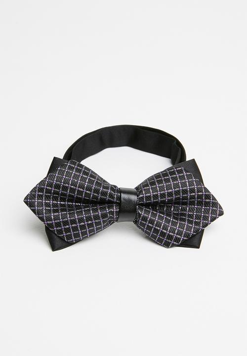 Joy Collectables - Check print bow tie - black