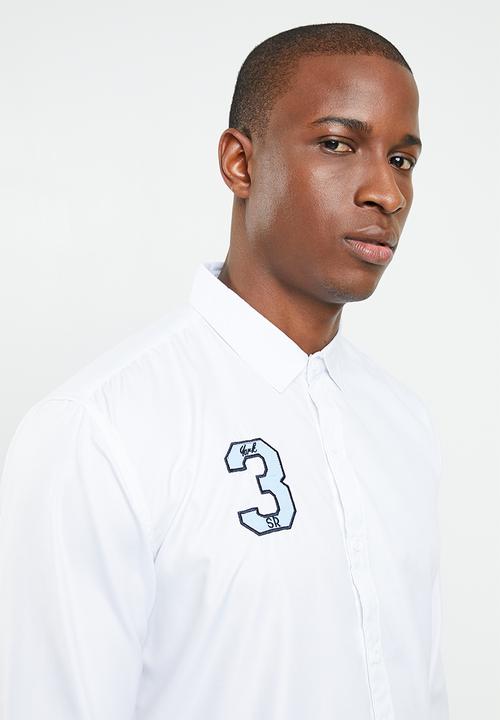 STYLE REPUBLIC - Badge detail long sleeve shirt - white