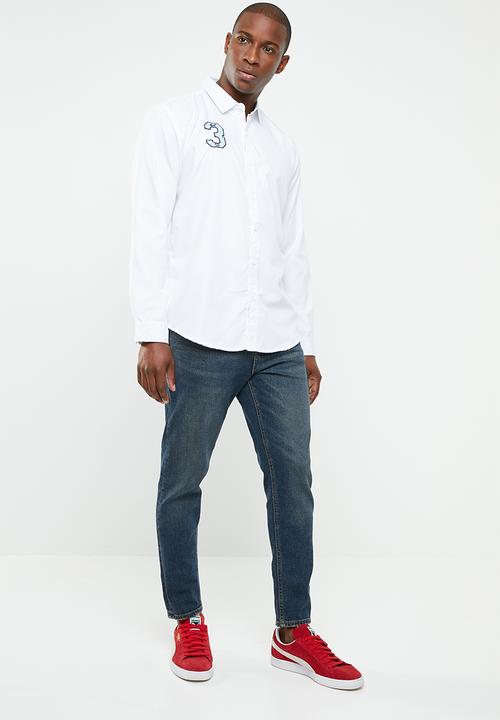 STYLE REPUBLIC - Badge detail long sleeve shirt - white