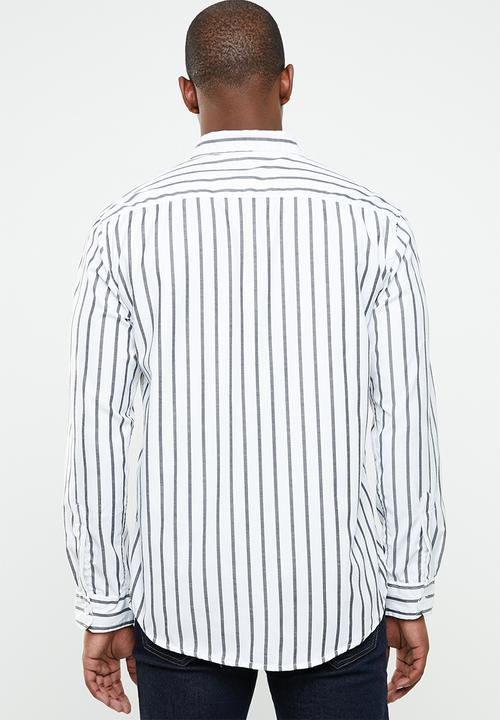 STYLE REPUBLIC - Iconic striped long sleeve shirt - white & black 