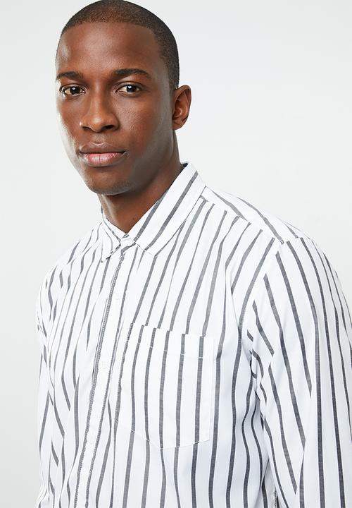 STYLE REPUBLIC - Iconic striped long sleeve shirt - white & black 