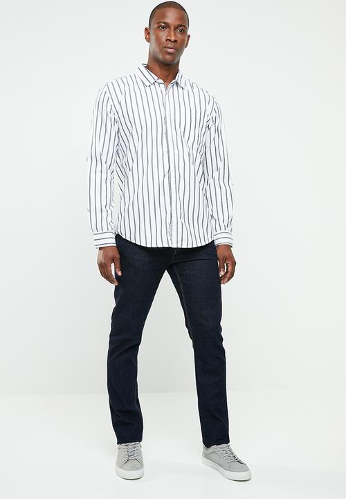 STYLE REPUBLIC - Iconic striped long sleeve shirt - white & black 