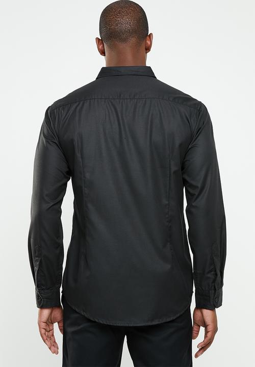 STYLE REPUBLIC - Essential slim fit long sleeve shirt - black 