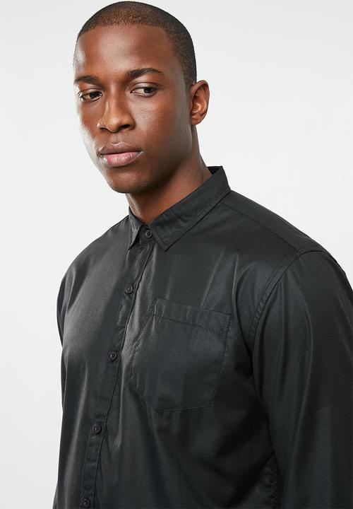 STYLE REPUBLIC - Essential slim fit long sleeve shirt - black 
