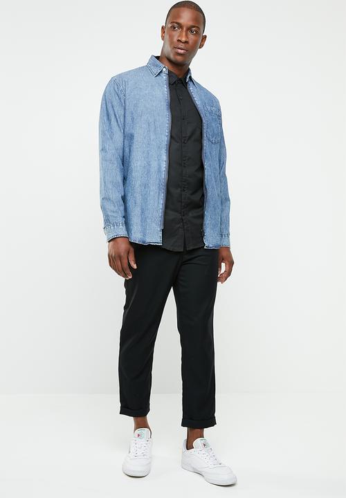 STYLE REPUBLIC - Essential slim fit long sleeve shirt - black 
