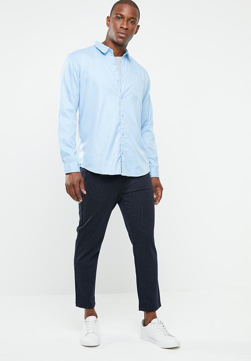 STYLE REPUBLIC - Essential slim fit long sleeve shirt - blue