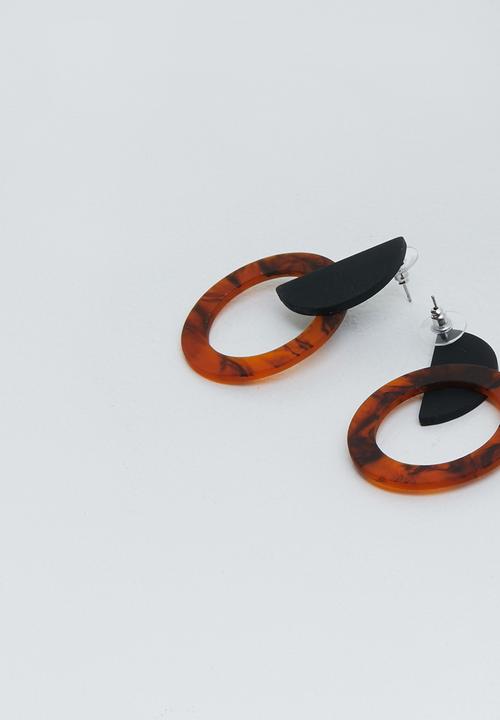 Superbalist - Tortoise shell hoops - brown