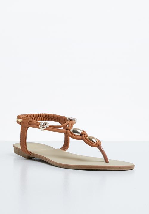 STYLE REPUBLIC - Strappy thong sandals - tan