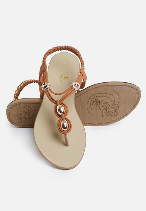 STYLE REPUBLIC - Strappy thong sandals - tan